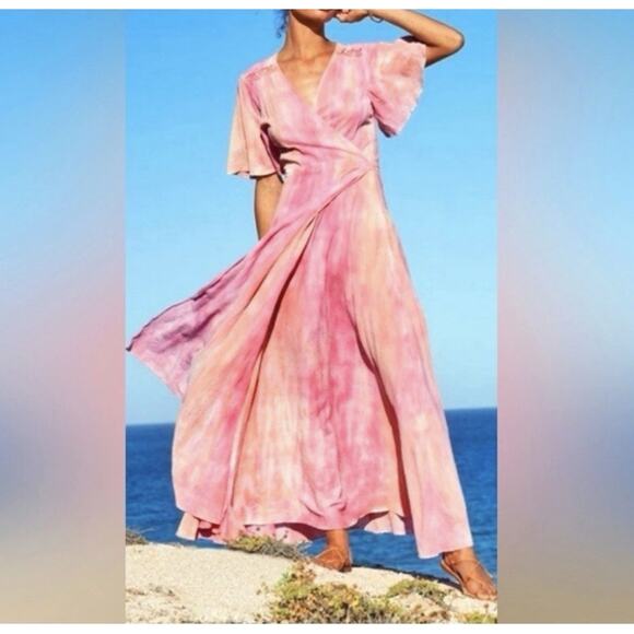 Johnny Was x Amanda Bond Pink Ombre SizeL Handmade in Malibu Boho Flutter Sleeve - Picture 16 of 16